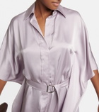 Brunello Cucinelli - Satin belted shirt dress