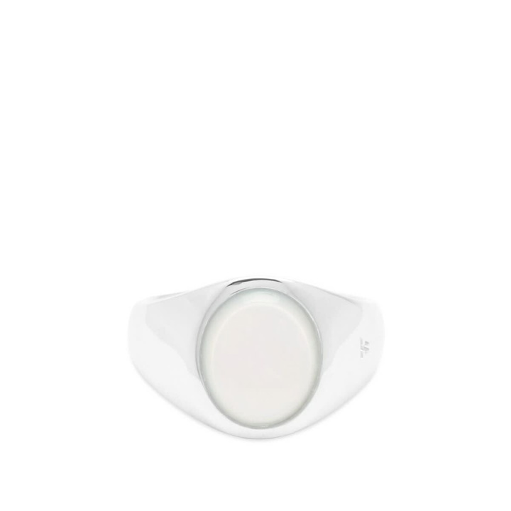 Photo: Tom Wood Kim Mother Of Pearl Ring in Silver/White