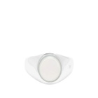 Tom Wood Kim Mother Of Pearl Ring in Silver/White