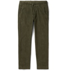 MAN 1924 - Tomi Slim-Fit Tapered Cotton-Corduroy Drawstring Trousers - Green