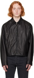 John Elliott Black Zip Leather Jacket