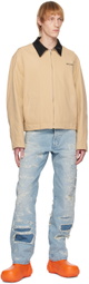 We11done Beige Oversized Work Jacket