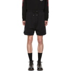 McQ Alexander McQueen Black Racing Swallow Shrunken Shorts