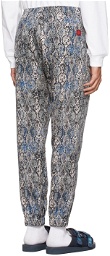 Clot Blue, Off-White, & Black Graphic Trousers