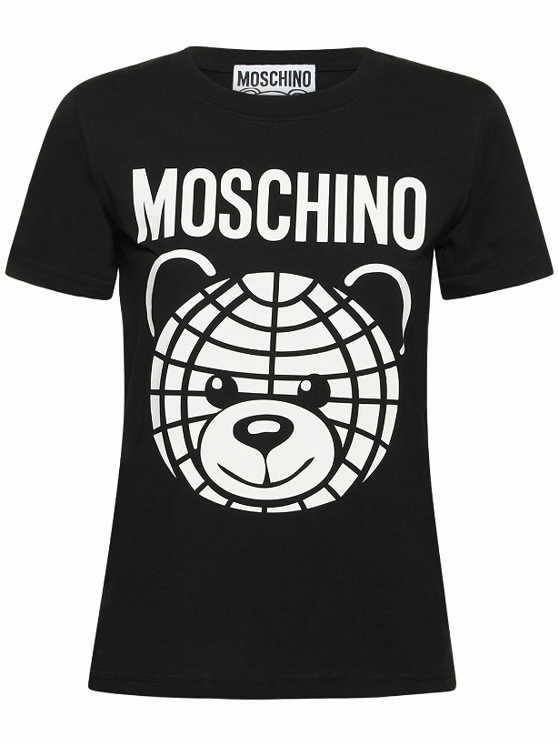 Photo: MOSCHINO Teddy Logo Print Cotton Jersey T-shirt