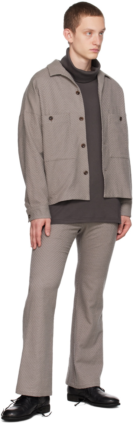 ATTACHMENT Gray Flared Trousers