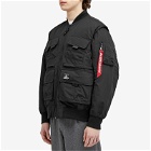 Alpha Industries Men's Multi Pocket Flight Jacket in Black