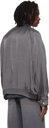 Solid Homme Gray Washed Cupro Blouson Jacket