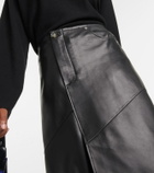 Proenza Schouler Asymmetric leather midi skirt