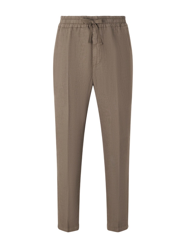 Photo: Altea - Mattia Straight-Leg Linen Drawstring Trousers - Green