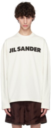 Jil Sander Off-White Printed Logo Long Sleeve T-Shirt