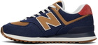 New Balance Navy & Brown Denim 574 Sneakers