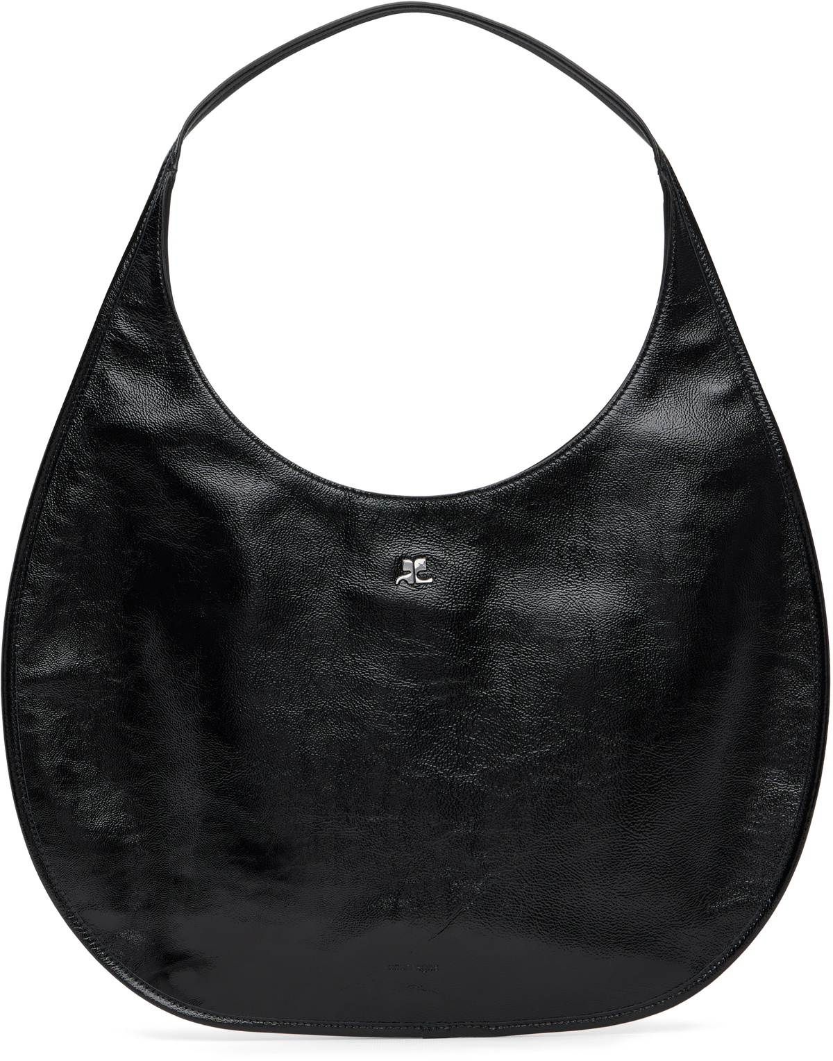 Courrèges Black Holy Naplack Leather Tote