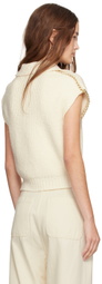 3.1 Phillip Lim Off-White Boucle Cropped Chain Trim Vest