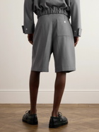 Jacquemus - Wide-Leg Pleated Virgin Wool-Twill Shorts - Gray