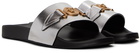 Versace Silver Medusa Biggie Slides