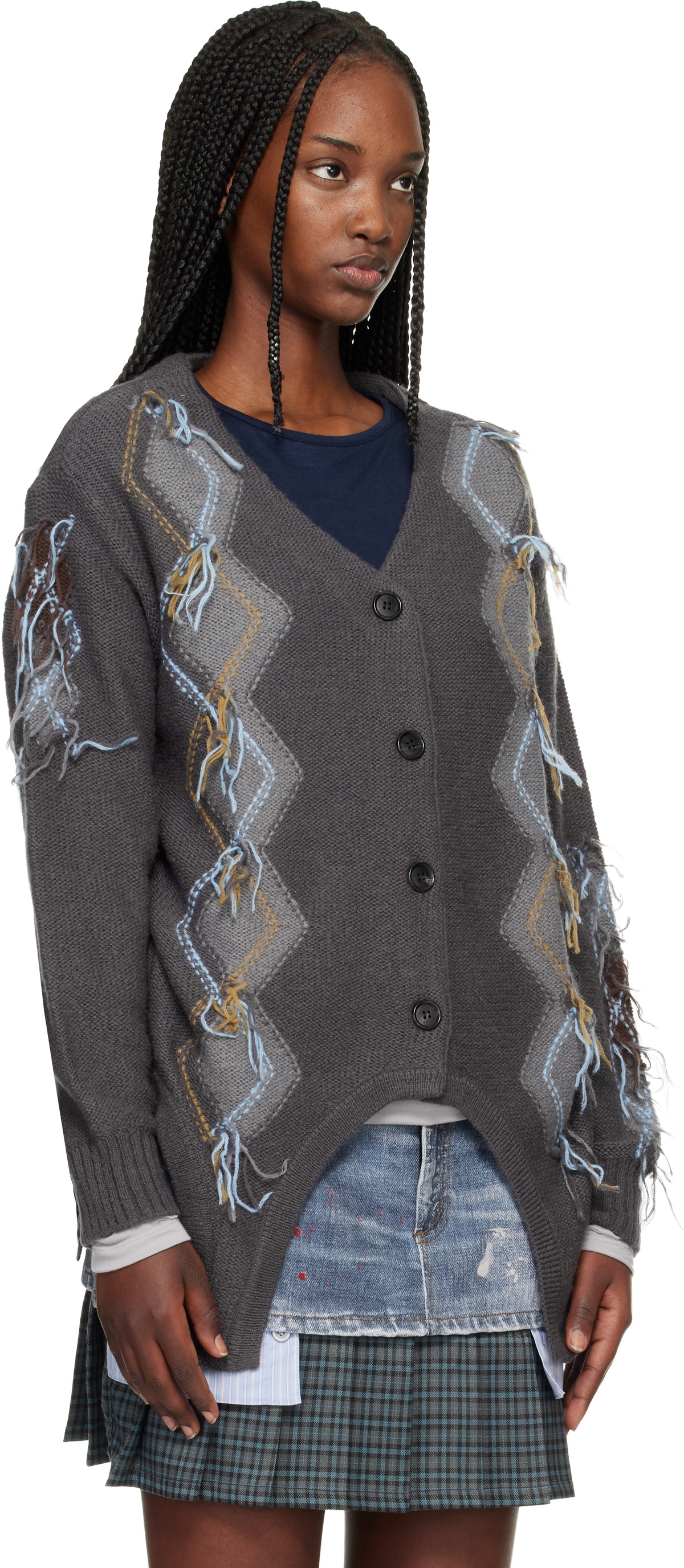 Andersson Bell Gray Gartered Argyle Cardigan
