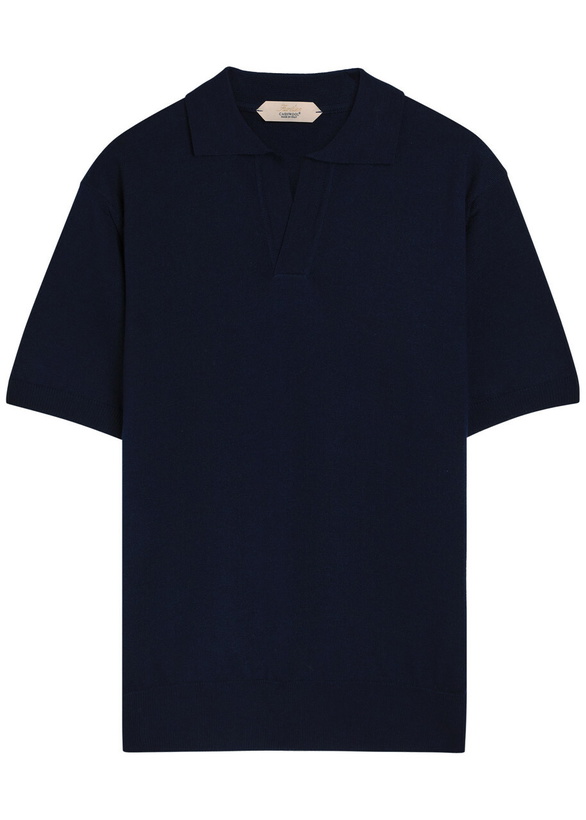 Photo: Aurélien Merino Wool Polo Shirt Navy