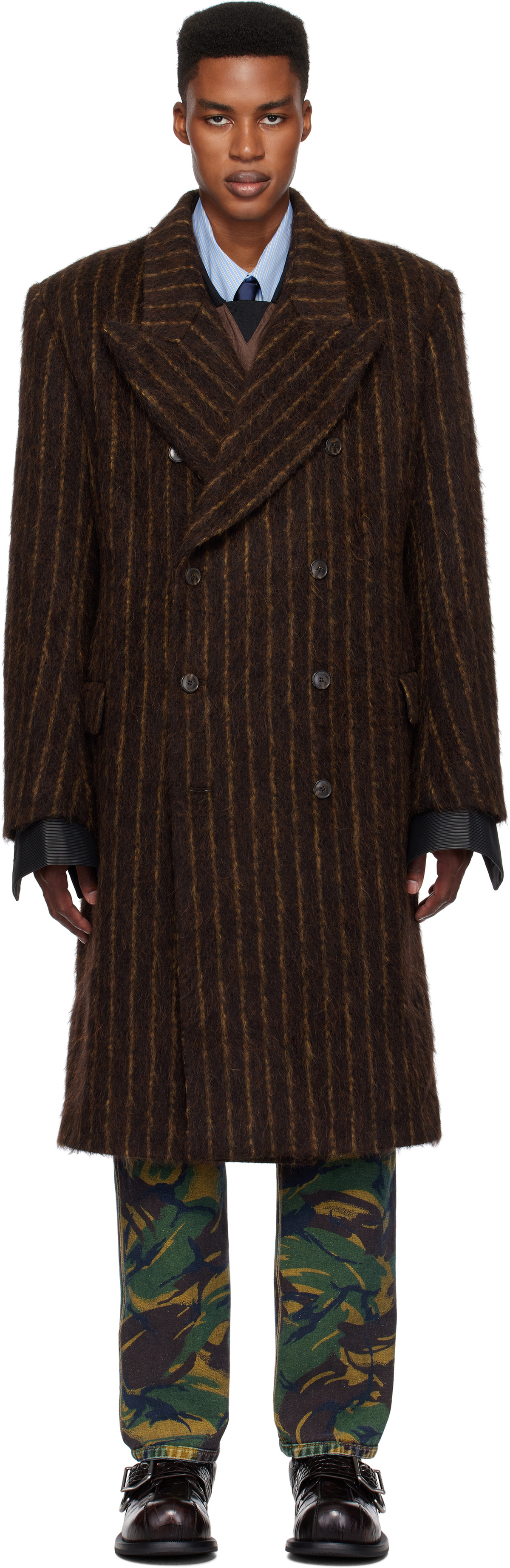 Martine Rose Brown Double Breasted Shirt Coat Martine Rose
