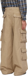 ERL Beige Logo Patch Cargo Pants
