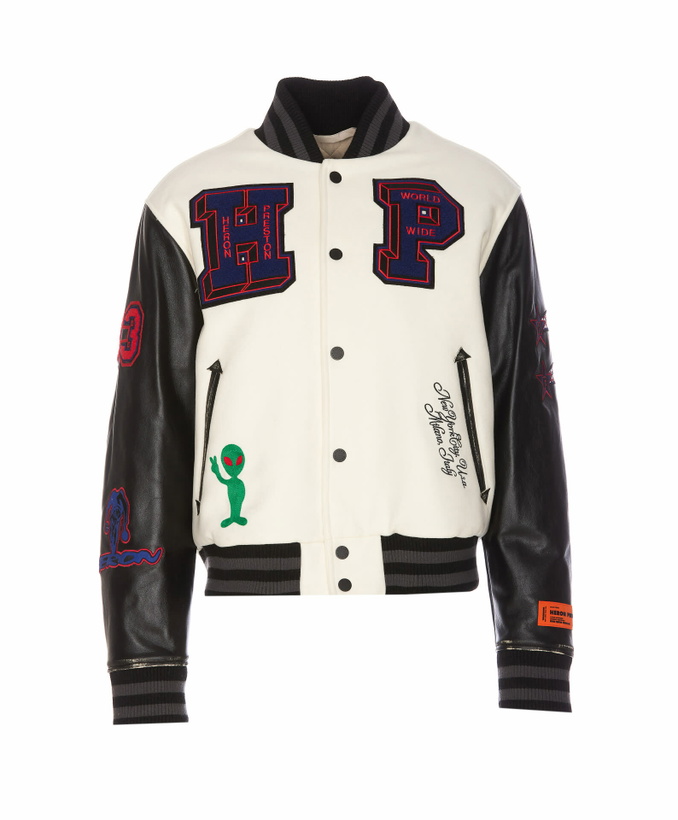 Photo: HERON PRESTON Hp Patches Varsity Bomber Jacket