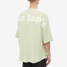 Palm Angels Men's Oversized Mock Neck Logo T-Shirt in Mint/White