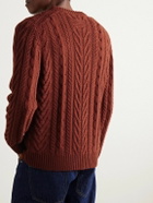 Guest In Residence - Fisherman Cable-Knit Wool and Cashmere-Blend Sweater - Orange