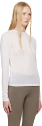 SKIMS White Sheer Cotton Long Sleeve T-shirt