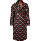 Gucci - Double-Breasted Logo-Jacquard Wool Coat - Men - Black