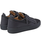 Giuseppe Zanotti - Leather and Mesh Sneakers - Men - Dark gray