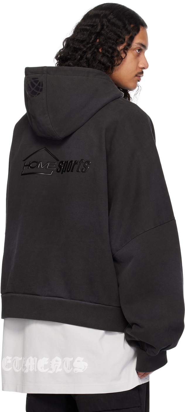 NAMESAKE Black Ports Washed Pop-Up Hoodie NAMESAKE