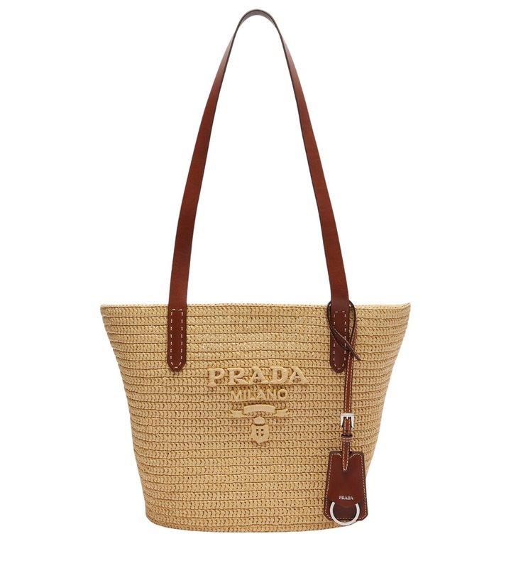 Photo: Prada Medium raffia-effect crochet basket bag