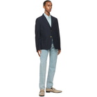 Gucci Navy Mohair and Wool Gauze Blazer