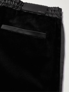 AMIRI - Satin-Trimmed Cotton-Velvet Drawstring Shorts - Black