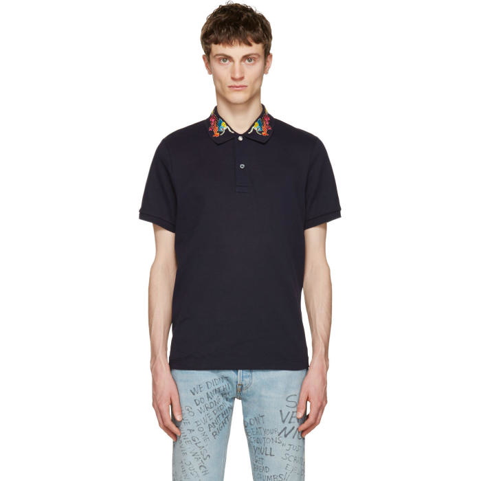 Photo: Gucci Navy Embroidered Polo