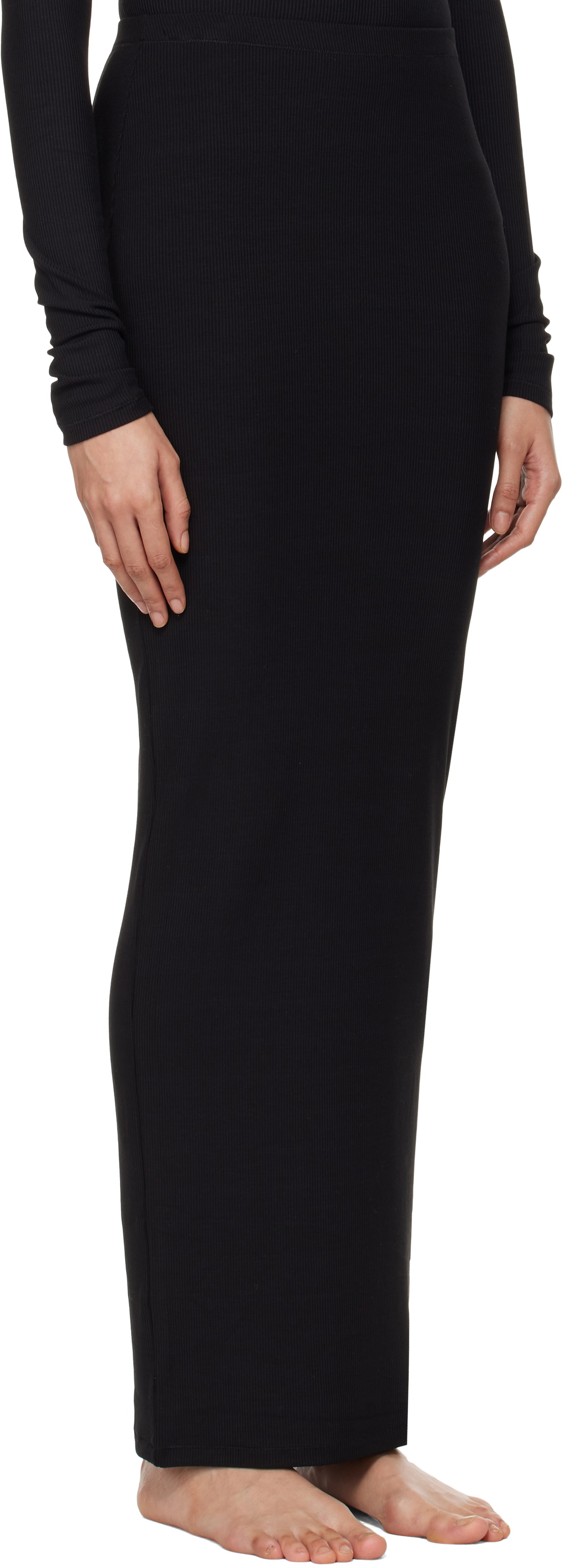 SKIMS Black Soft Lounge Long Maxi Skirt