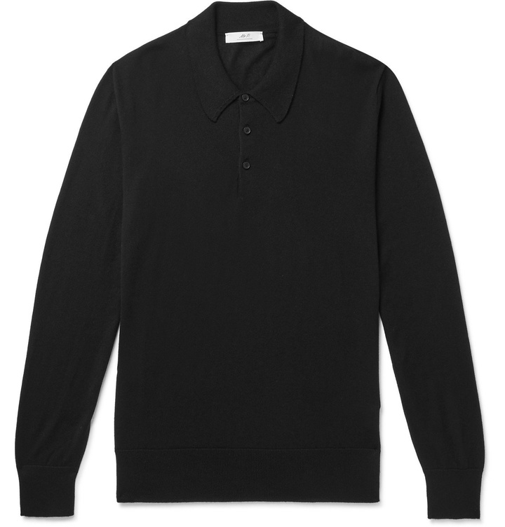 Photo: Mr P. - Cashmere and Silk-Blend Polo Shirt - Black