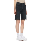 AGOLDE Black 90s Pinch Waist Straight Leg Shorts