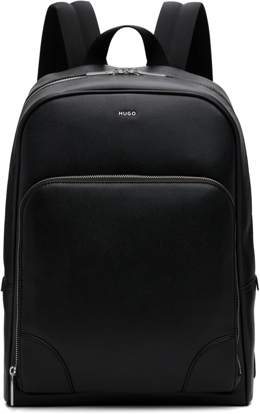 Photo: Hugo Black Logo Trims Backpack