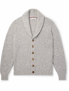 Brunello Cucinelli - Shawl-Collar Knitted Cashmere Cardigan - Gray