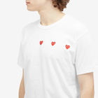 Comme des Garçons Play Men's 3 Heart T-Shirt in White