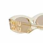 Miu Miu Eyewear Women's 11WS Sunglasses in Sand Transparent/Dark Brown 