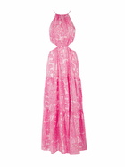 MC2 Saint Barth Woman Cut Out Long Dress Kaby With Paisley Print