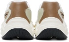Balmain Beige & Brown Run-Row Leather Sneakers