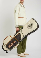 Malbon Antilles Embroidered Panelled Faux Leather Golf Cart bag - Cream - One Size