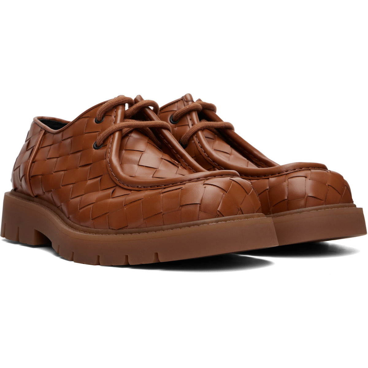 Bottega Veneta Brown Haddock Lace-Up Derbys