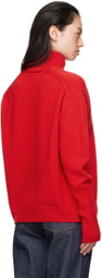 BITE Red Fine Wool Knit Turtleneck