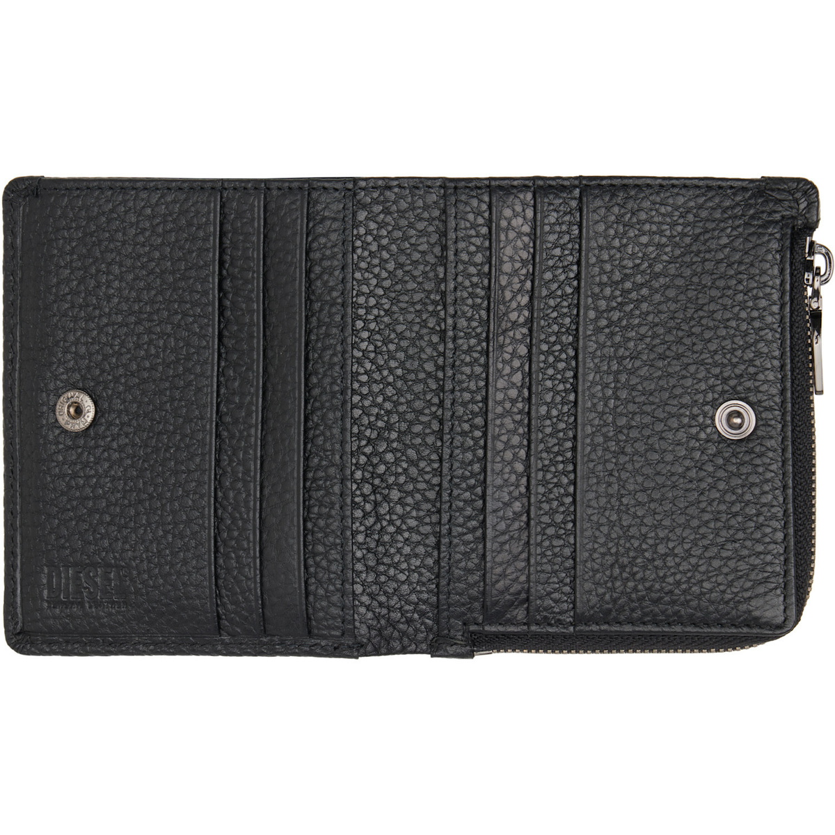 Diesel Black Bi-Fold Zip Wallet