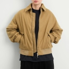 Merely Made Men's Wool Stripe Bomber Jacket in Brown
