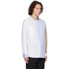 JW Anderson White and Blue Chest Pockets Shirt